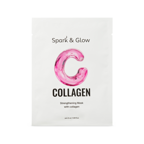Spark&Glow Маска тканевая для лица с коллагеном, 25мл
