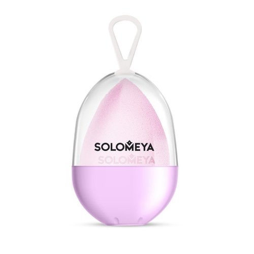 SOLOMEYA Спонж косметический со срезом для макияжа, Лиловый, 29гр